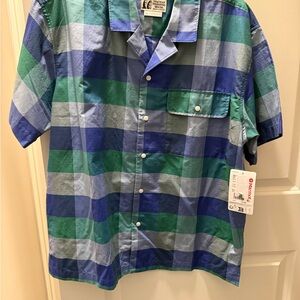 Marmot Blue and Green Plaid Men's Shirt New with Tags Size Large